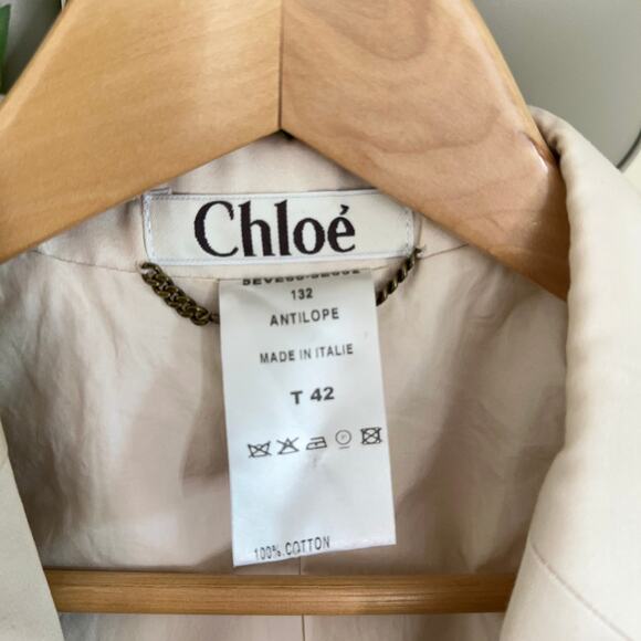 CHLOE Antilope Cotton One Button Blazer Jacket Off White Cream {YY11} - Picture 4 of 8